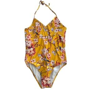 As Rose Rich Girls Yellow Floral One-Piece Swimsuit - Size 16 NEW